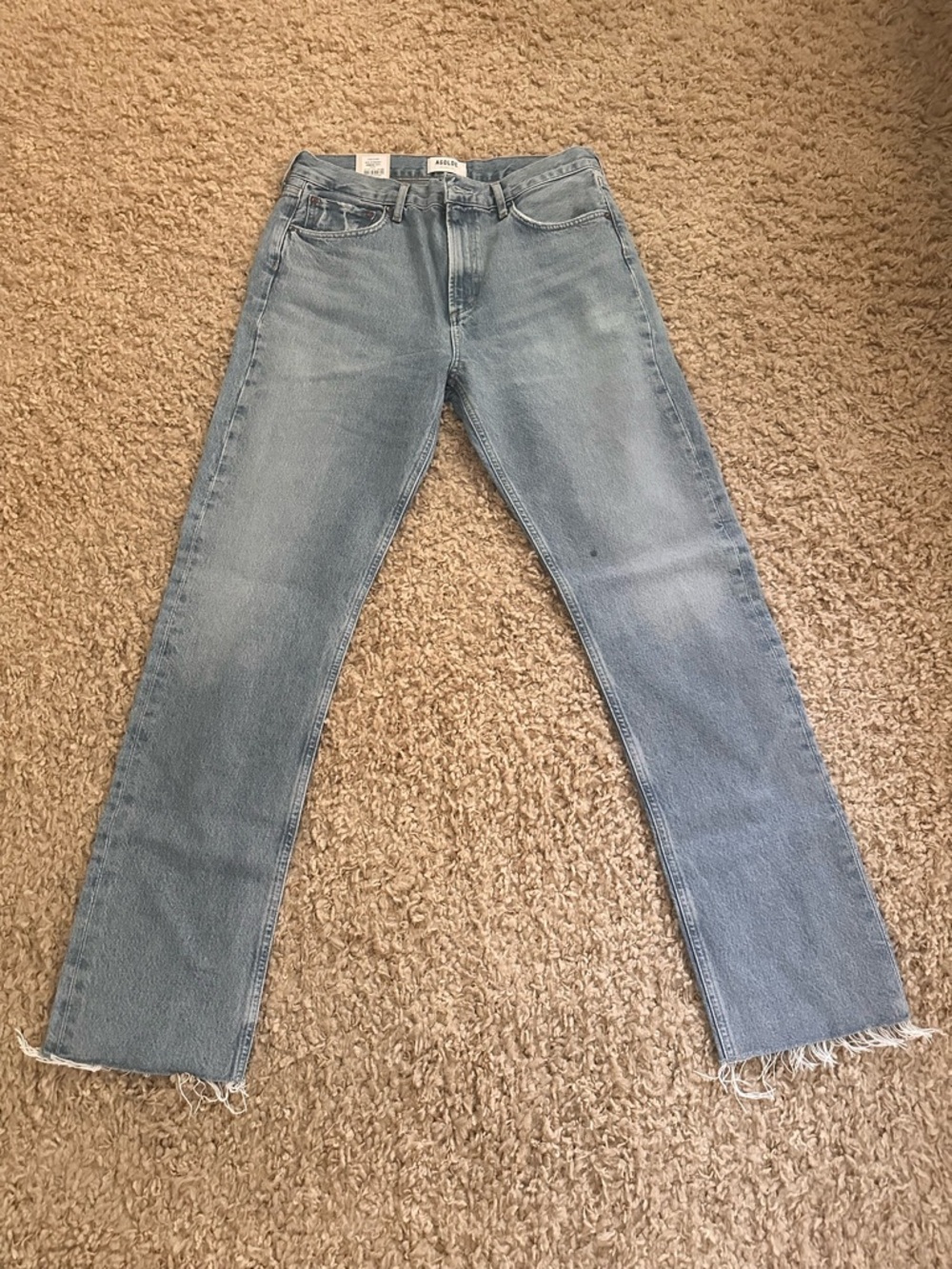 Agolde Tone Cherie High Rise Straight Jeans - Light Denim Blue - Picture 4 of 4